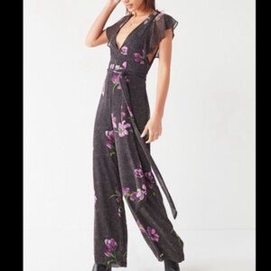 Urban Outfitters Floral‎ Jumpsuit with Belt S 4 FINAL SALE